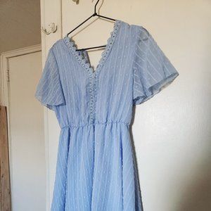 Blue A-line dress